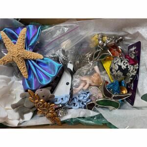 Mixed kitschy craft box weird oddity mixed media upcycle bulk lot vintage modern